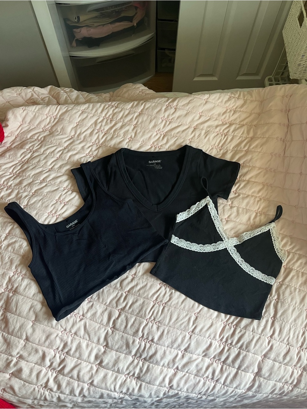 3 Pack Garage Black Tank Tops